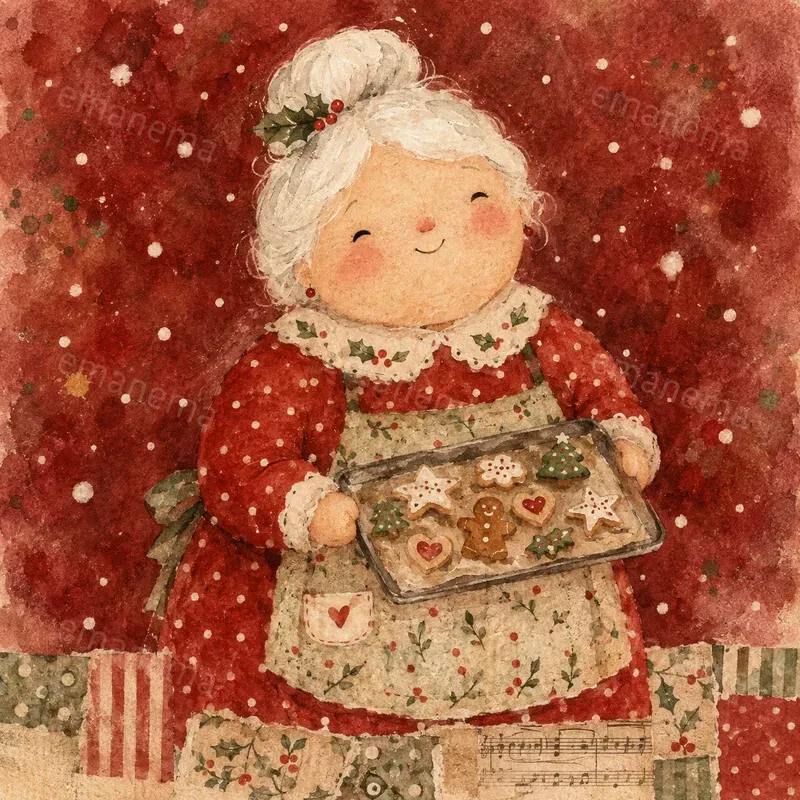 Cozy Naive Watercolor Christmas Art