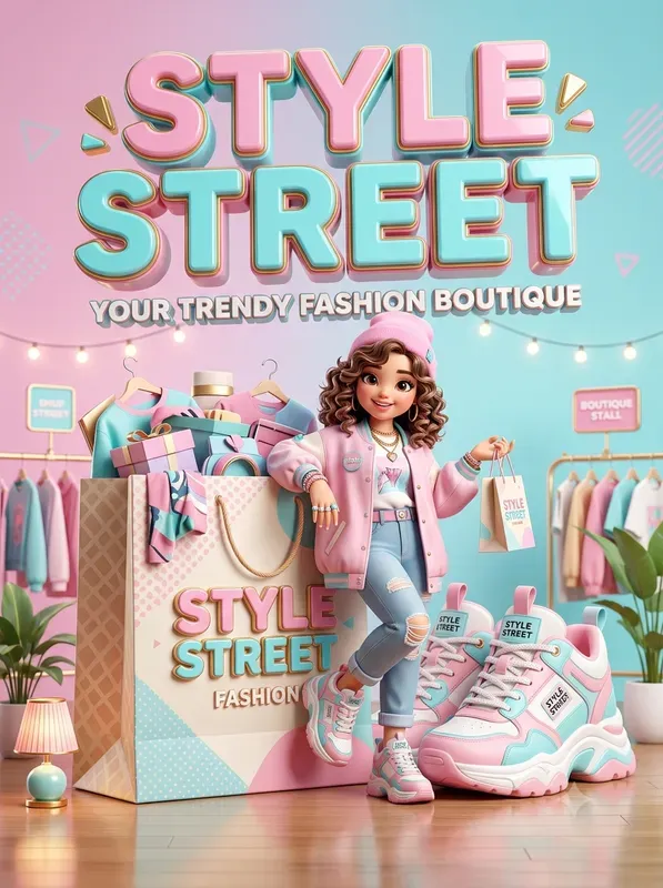3D Shop Food Stall Poster Generator