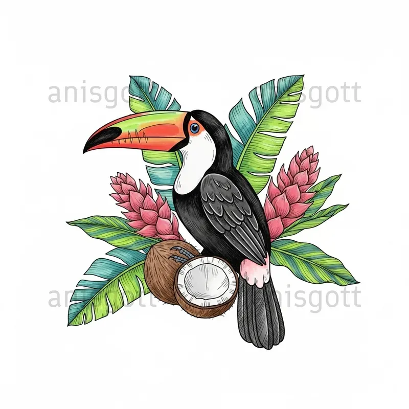 Tropical Floral Wilds Watercolor Clipart