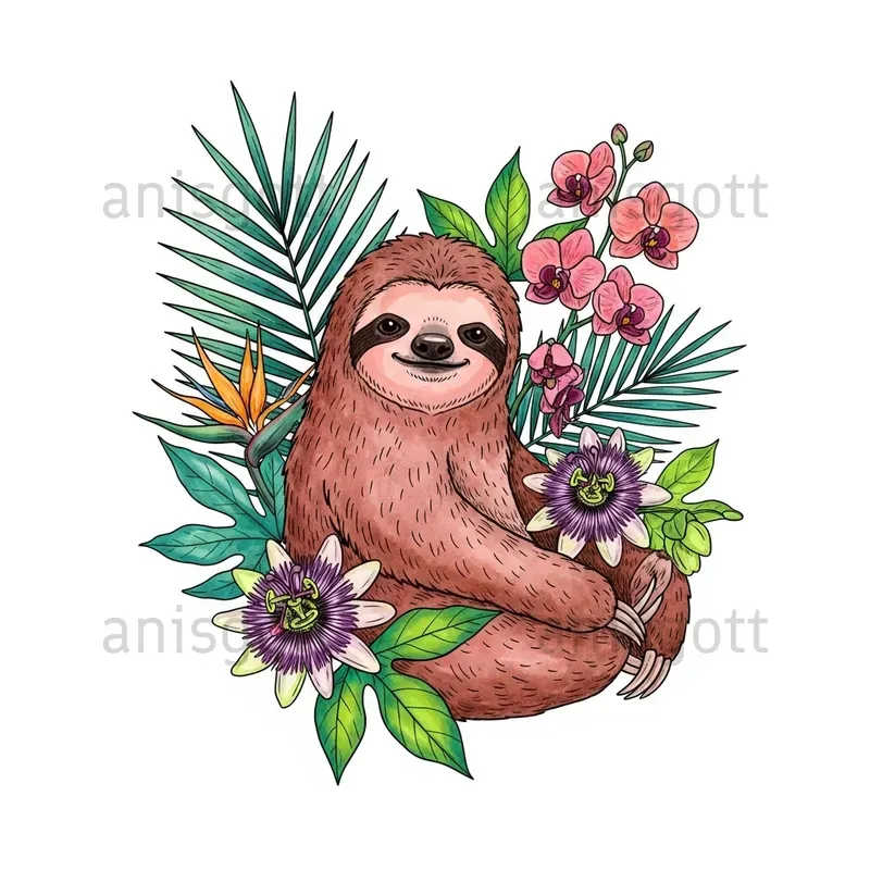 Tropical Floral Wilds Watercolor Clipart