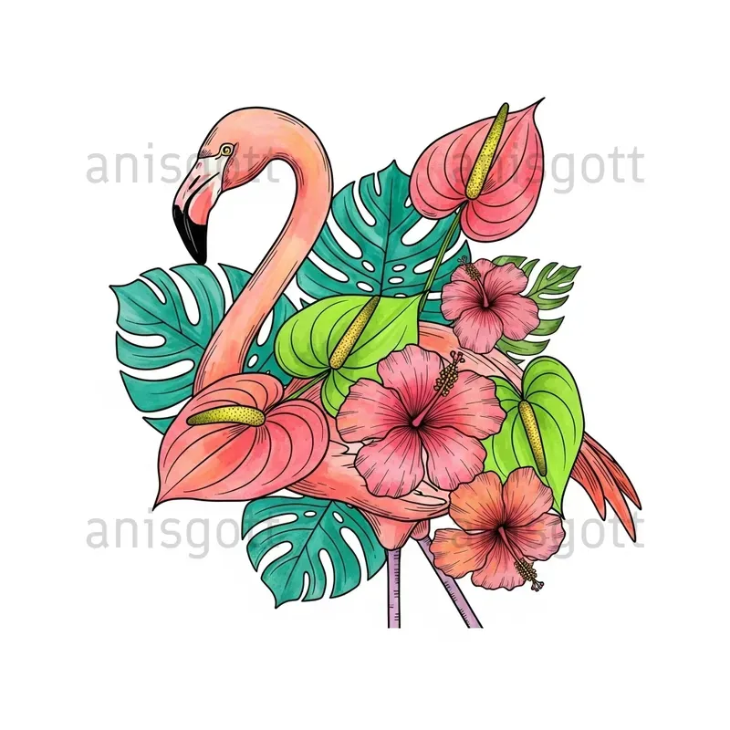 Tropical Floral Wilds Watercolor Clipart