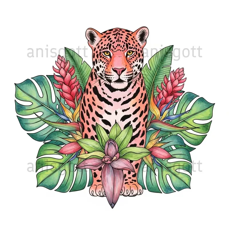 Tropical Floral Wilds Watercolor Clipart