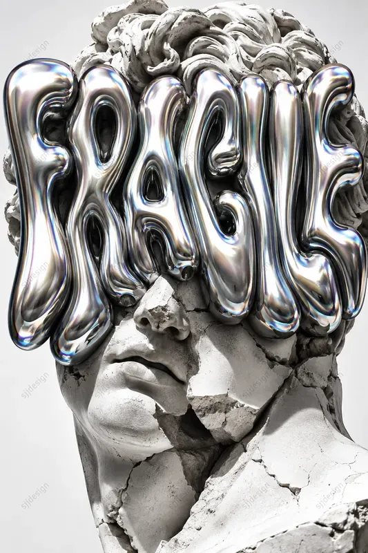 Liquid Metal Distortion Typographies