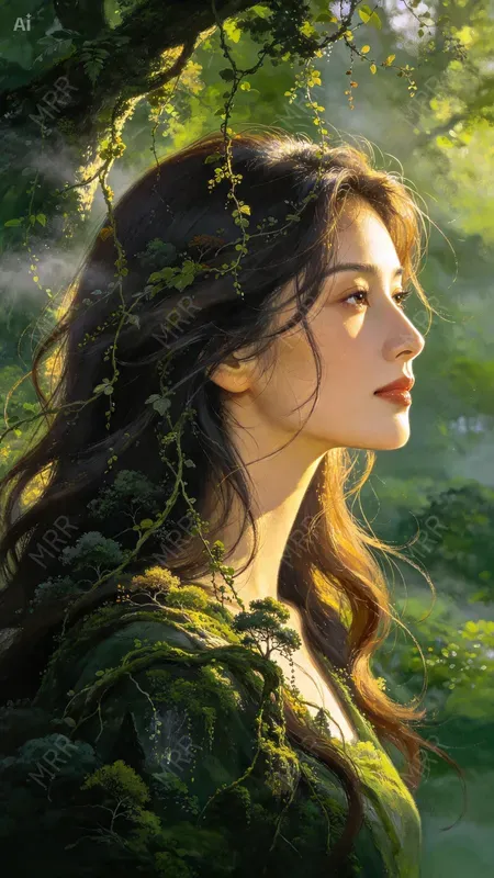 Golden Dreamscape Portrait Art