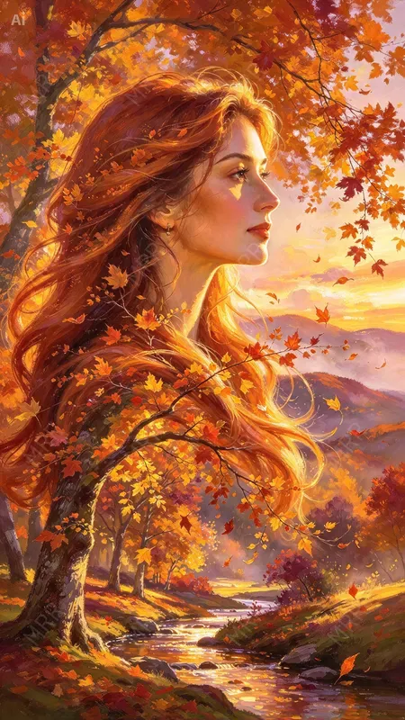 Golden Dreamscape Portrait Art