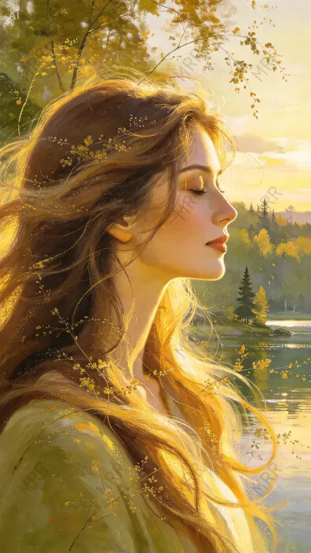 Golden Dreamscape Portrait Art