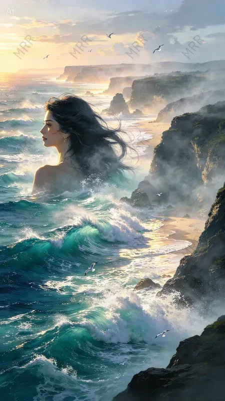 Golden Dreamscape Portrait Art