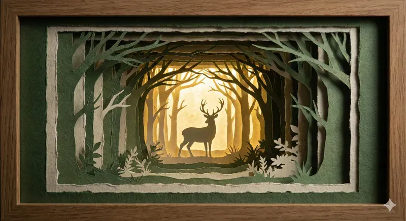 3D Paper Cut Lightbox Art
