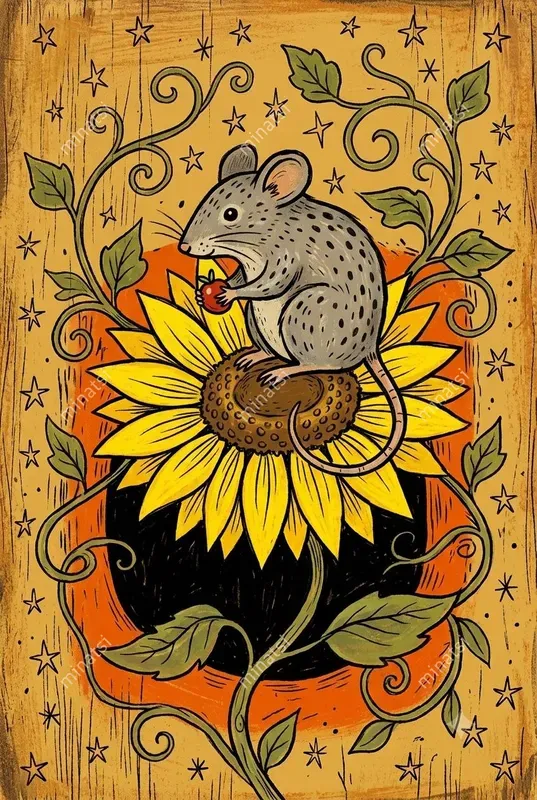 Primitive Autumn Folk Art Prints