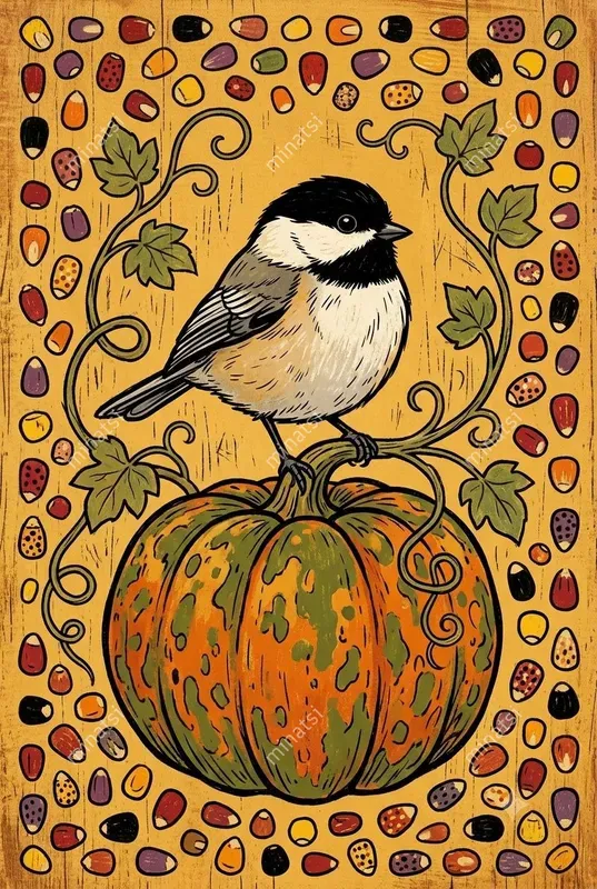 Primitive Autumn Folk Art Prints