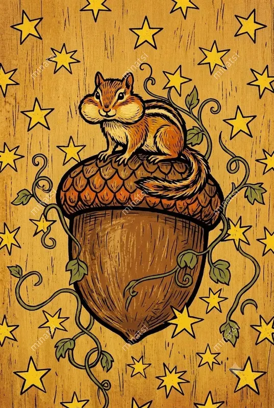Primitive Autumn Folk Art Prints