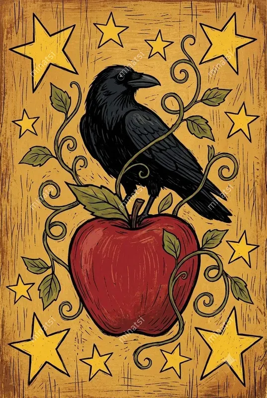 Primitive Autumn Folk Art Prints