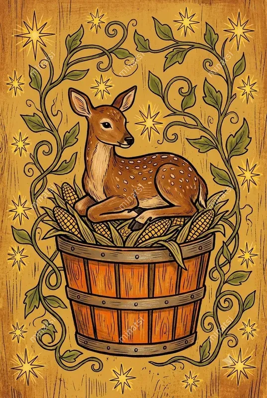 Primitive Autumn Folk Art Prints