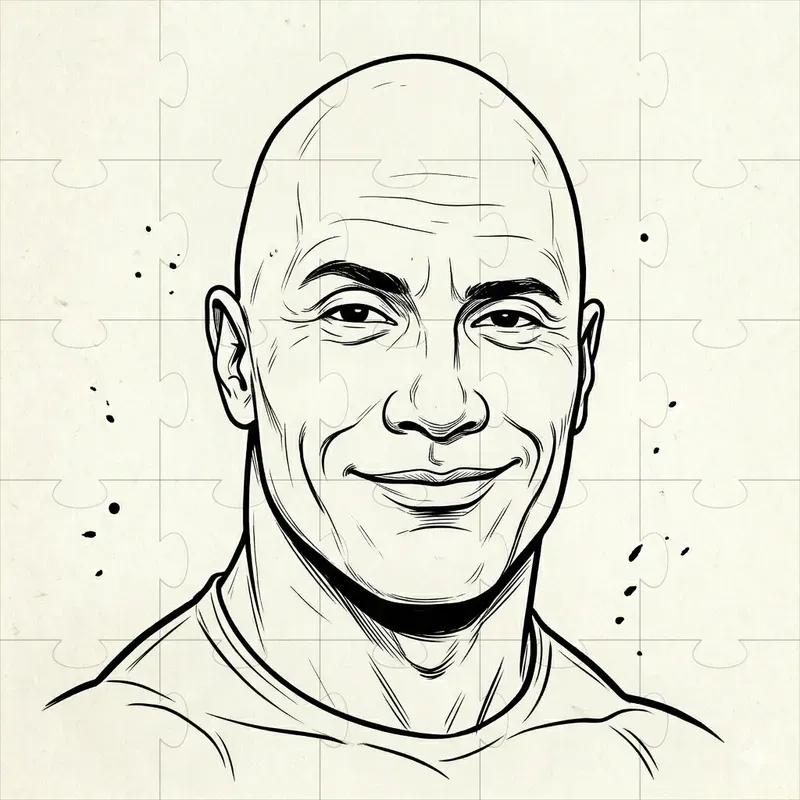 Celebrity Caricature Portrait Line Art