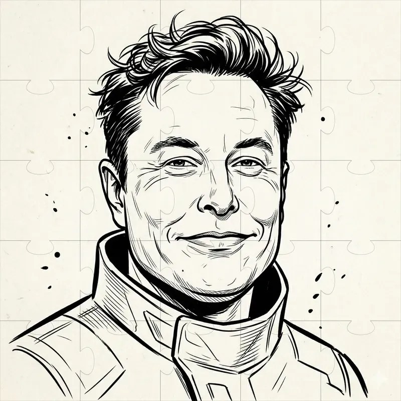 Celebrity Caricature Portrait Line Art