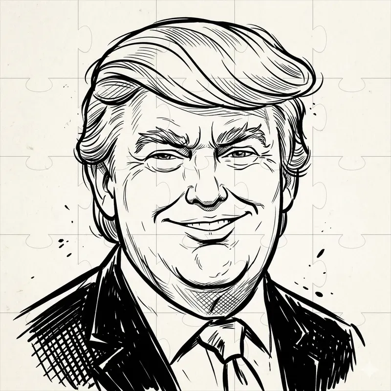 Celebrity Caricature Portrait Line Art