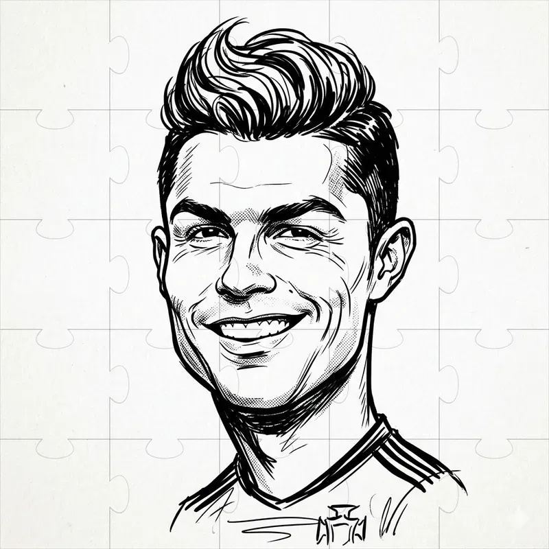 Celebrity Caricature Portrait Line Art