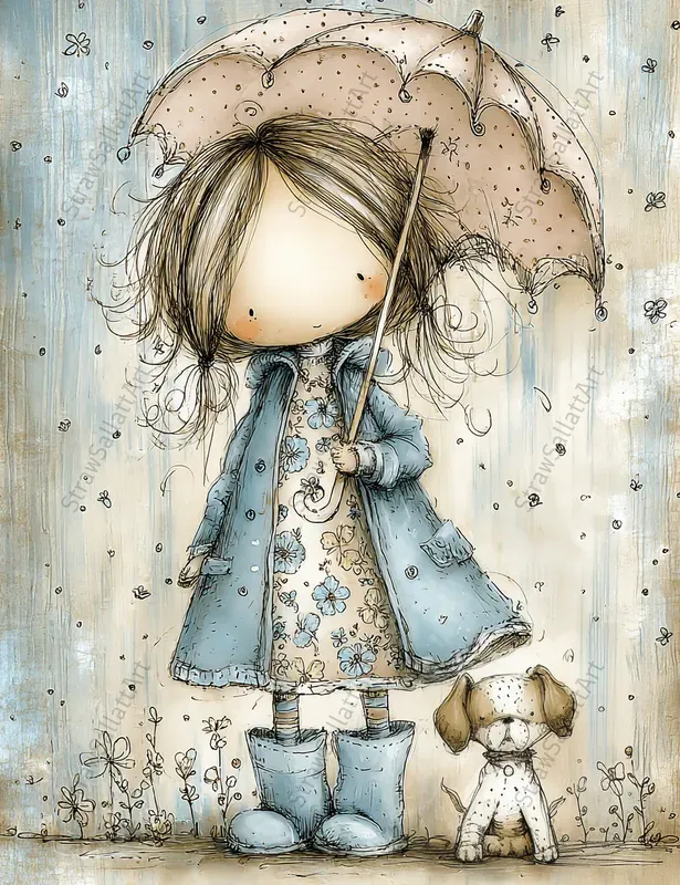 Whimsical Kids Junk Journal Illustrations