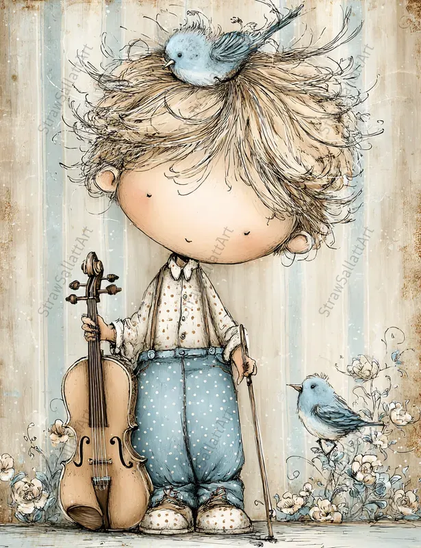 Whimsical Kids Junk Journal Illustrations