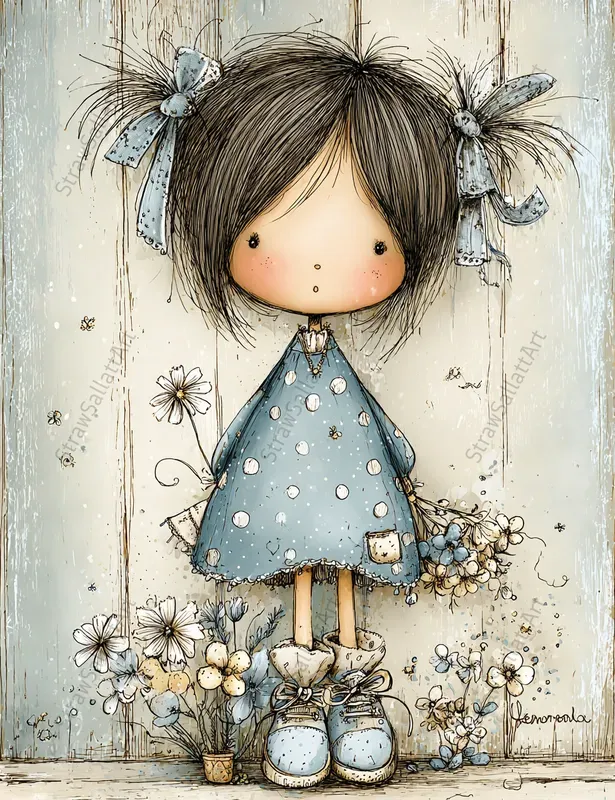 Whimsical Kids Junk Journal Illustrations