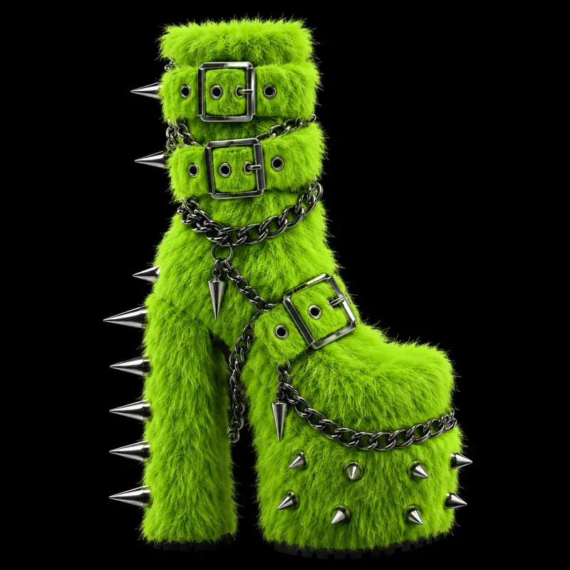 Furry Lime Punk 3D Objects