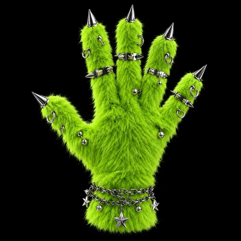 Furry Lime Punk 3D Objects