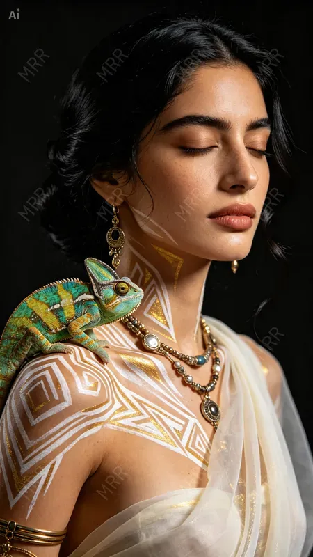 Golden Body Art Portraits Girls