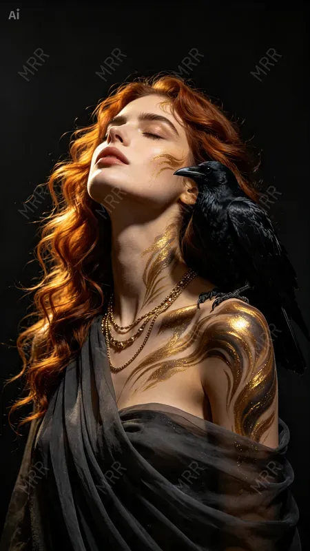 Golden Body Art Portraits Girls