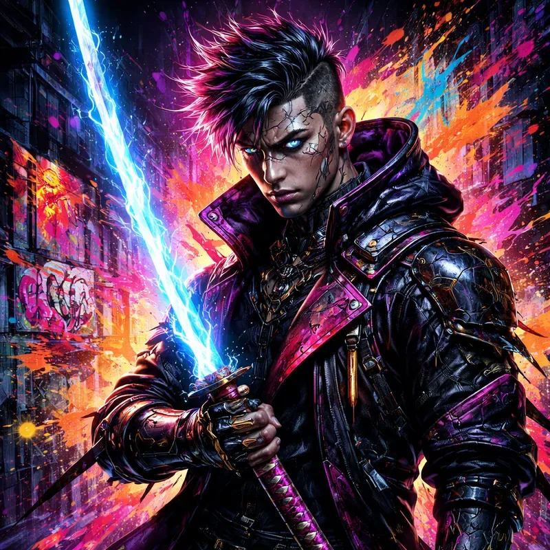 Neon Street Art Fashion Portrait Packs