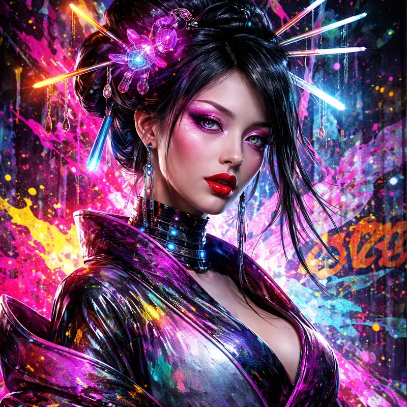Neon Street Art Fashion Portrait Packs