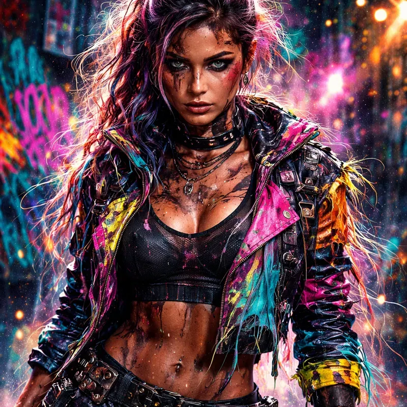 Neon Street Art Fashion Portrait Packs