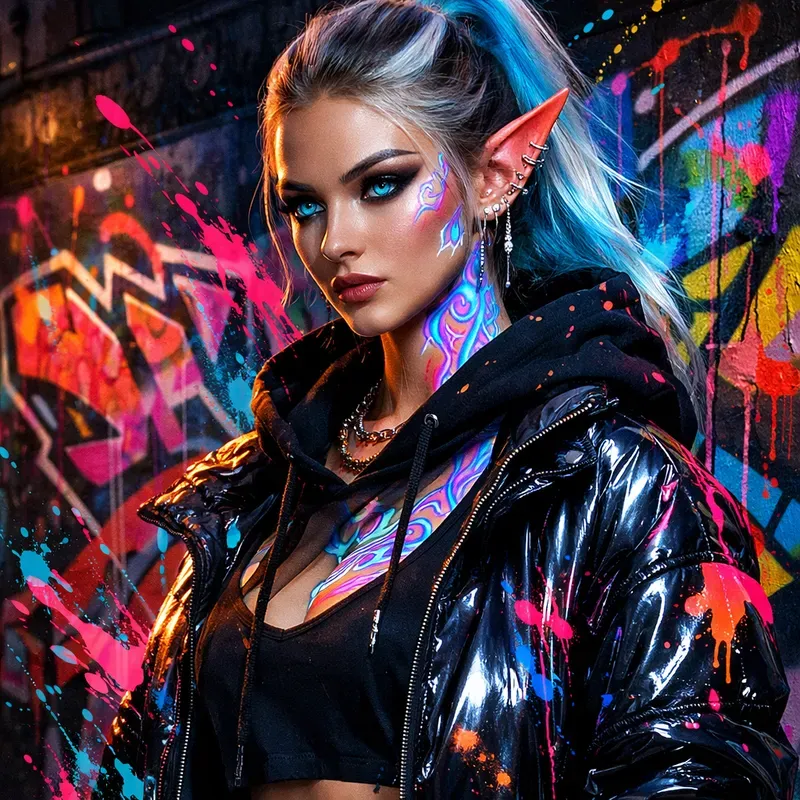 Neon Street Art Fashion Portrait Packs