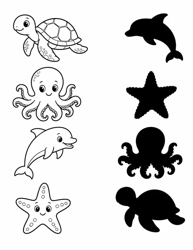 Picturetoshadow Matching Worksheets