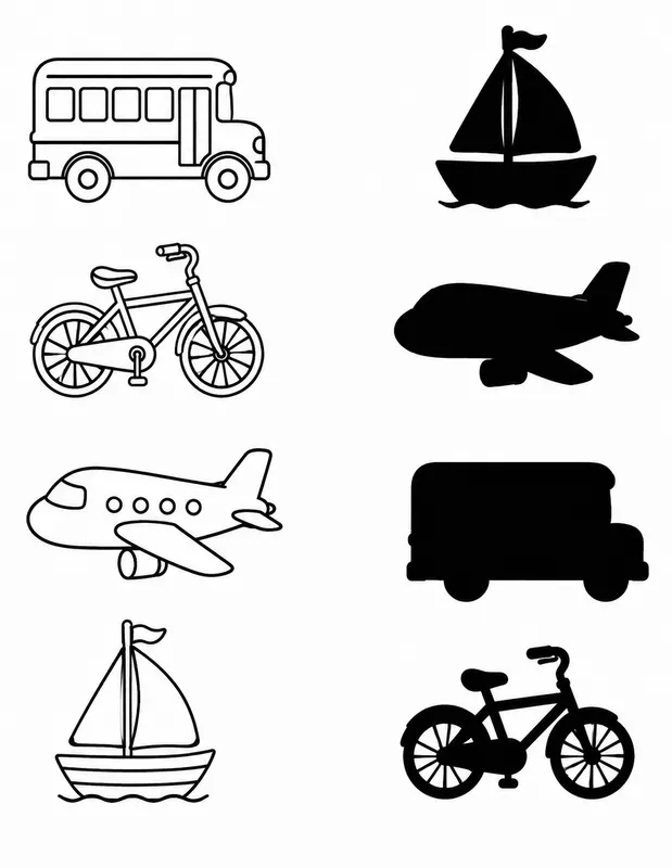 Picturetoshadow Matching Worksheets