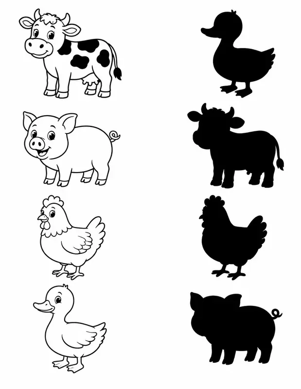 Picturetoshadow Matching Worksheets