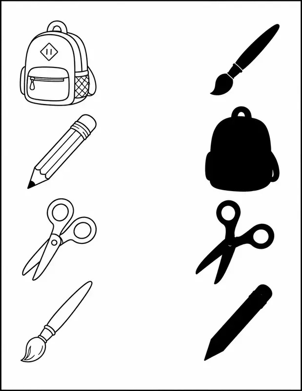 Picturetoshadow Matching Worksheets