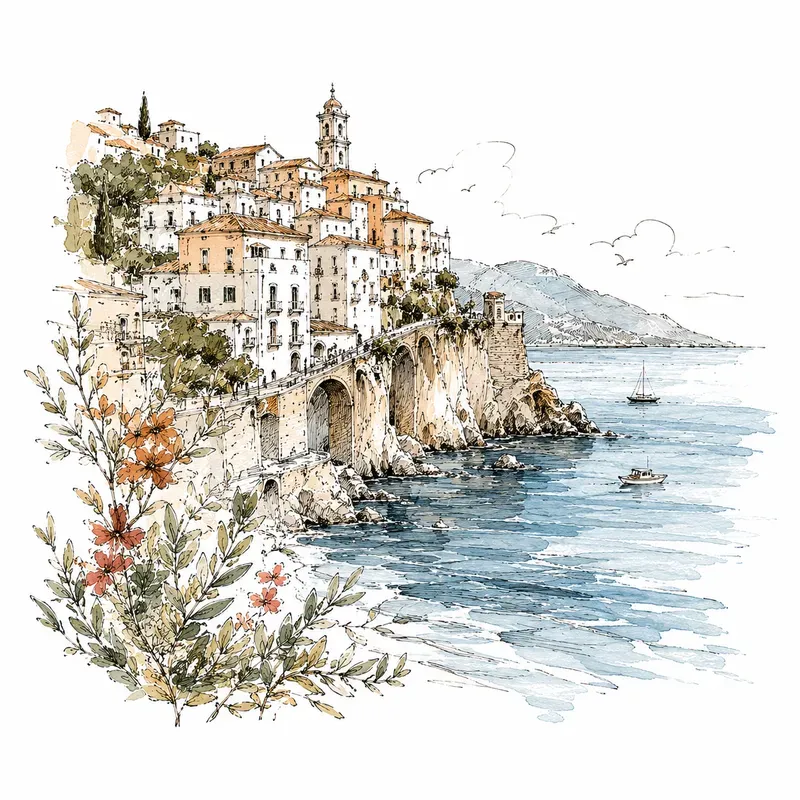 Italian Coast Travel Journal Cliparts