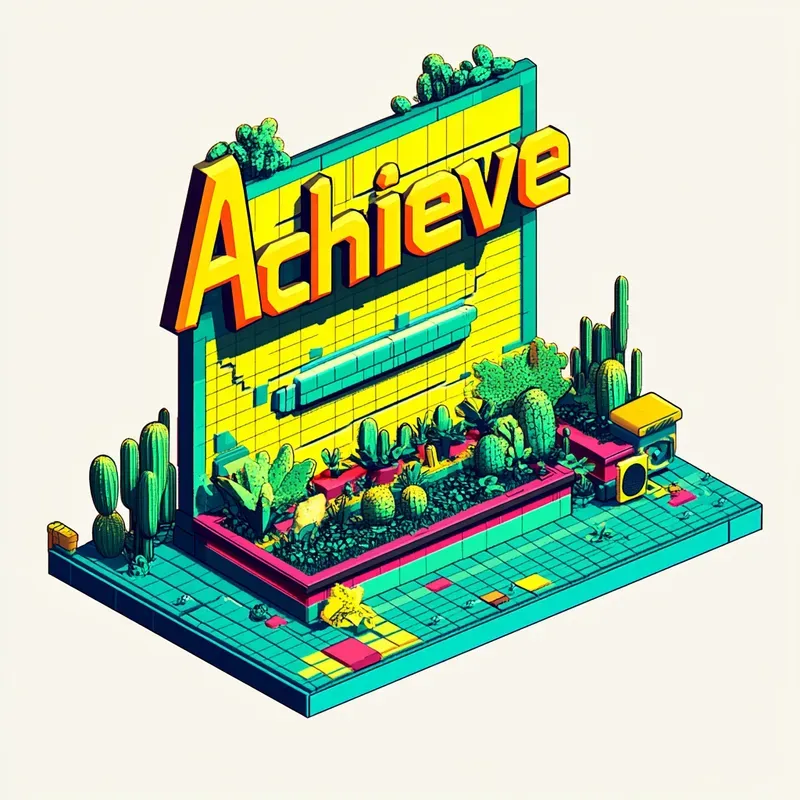 Isometric Text Geometric Shapes