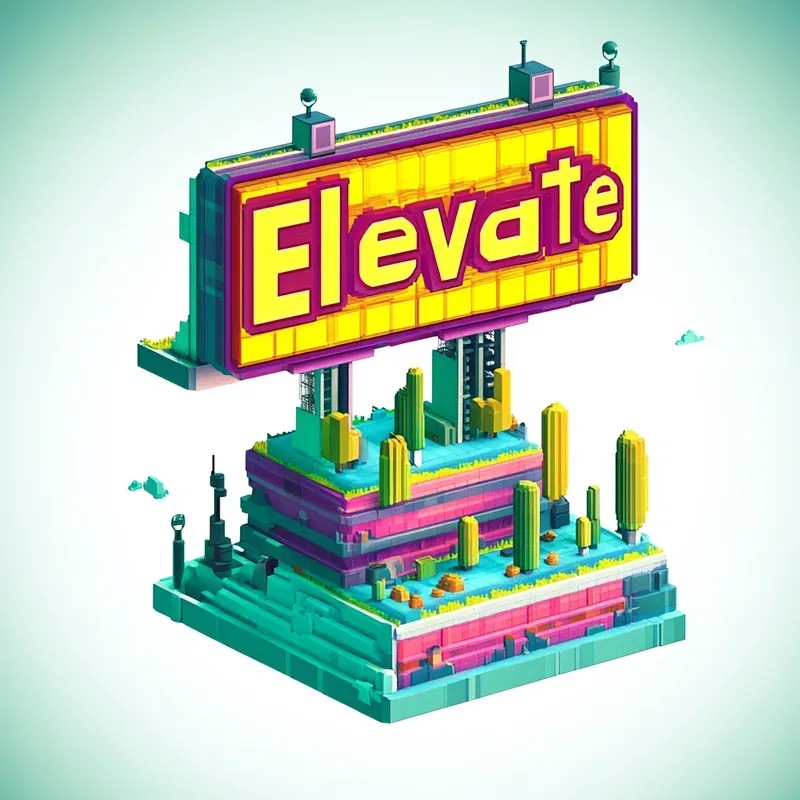 Isometric Text Geometric Shapes