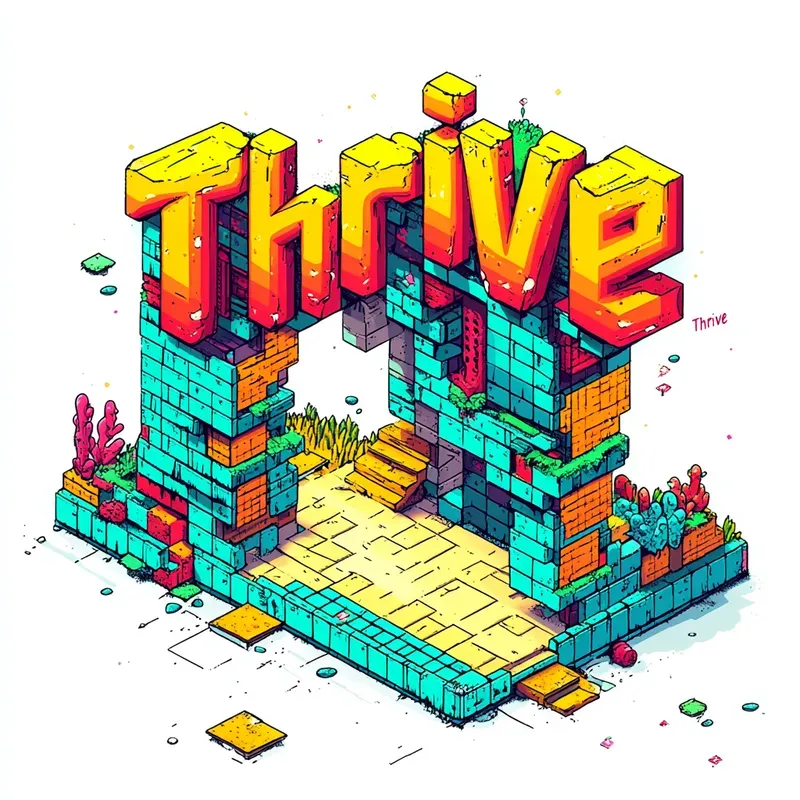 Isometric Text Geometric Shapes