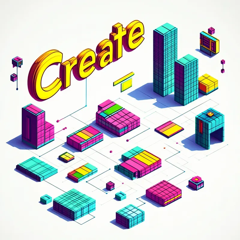 Isometric Text Geometric Shapes