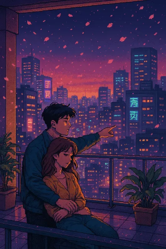 90s City Pop Pixel Art
