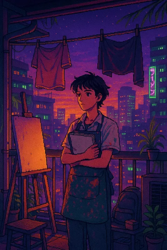 90s City Pop Pixel Art