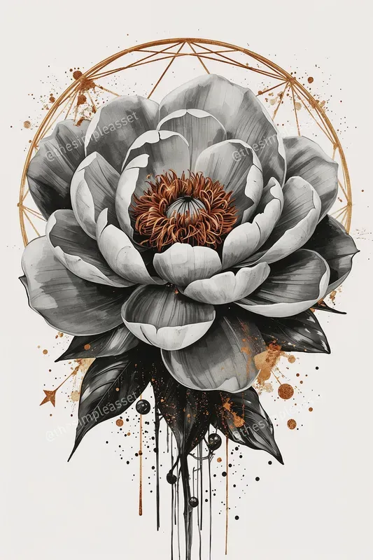 Ethereal Glowing Flower Art