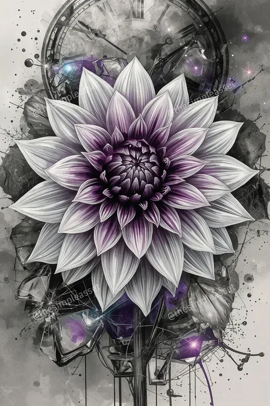 Ethereal Glowing Flower Art