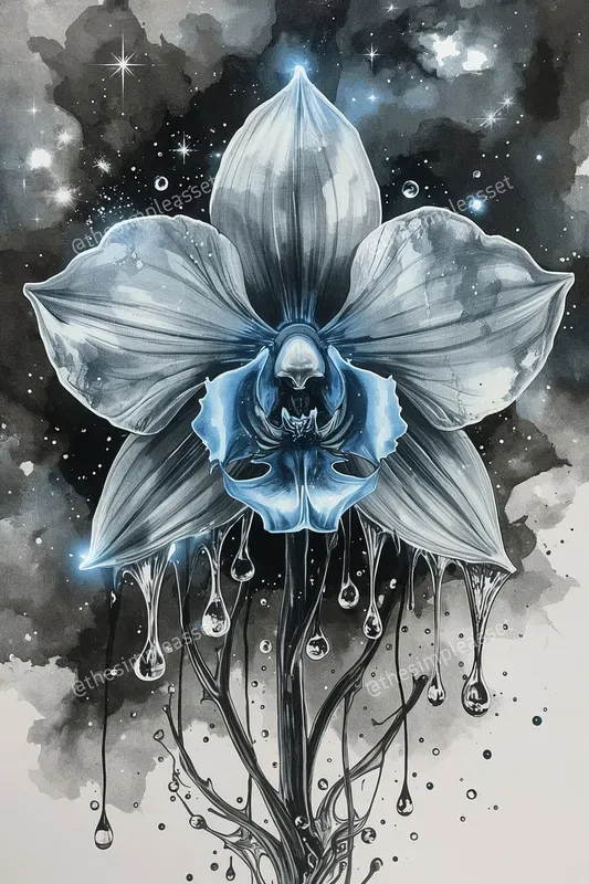 Ethereal Glowing Flower Art