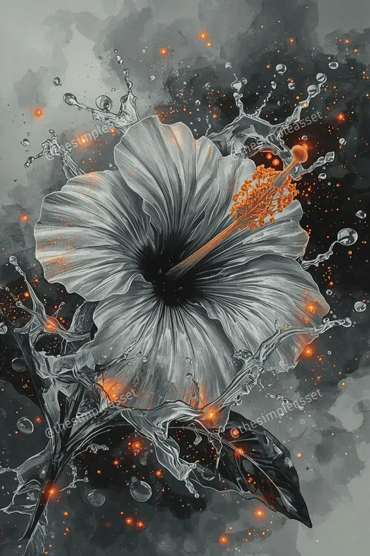 Ethereal Glowing Flower Art