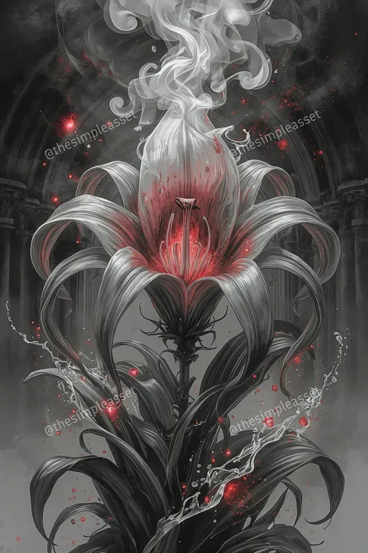 Ethereal Glowing Flower Art