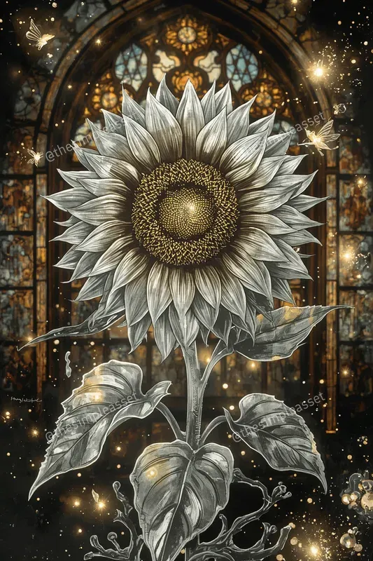 Ethereal Glowing Flower Art