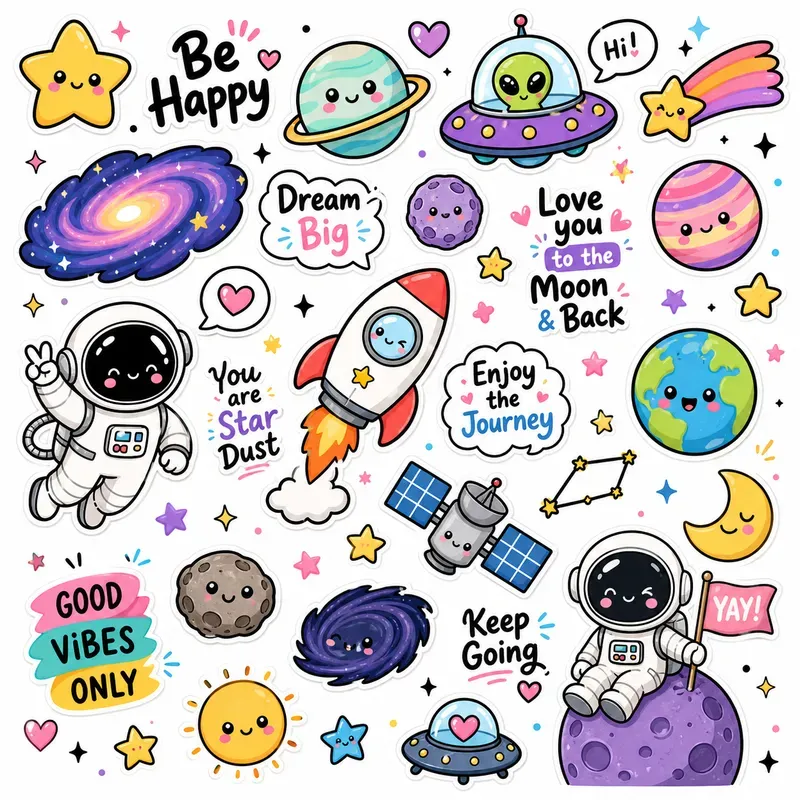 Kawaii Sticker Sheet Generator